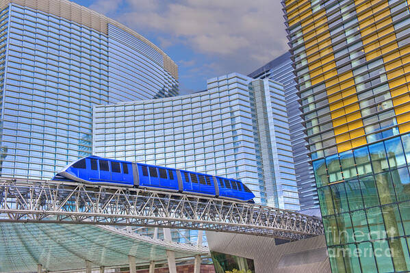 Las Vegas Art Print featuring the photograph Aria Las Vegas Nevada Hotel and Casino Tram by David Zanzinger