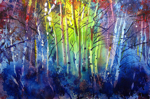 Kris Parins Art Print featuring the painting Aspen Grove by Kris Parins