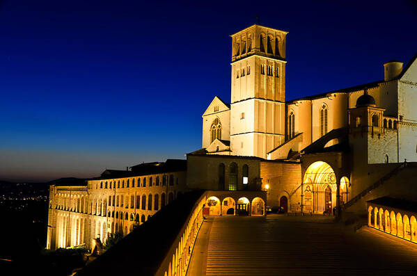 Assisi Italy Art Print featuring the photograph Assisi Nightfall by Jon Berghoff