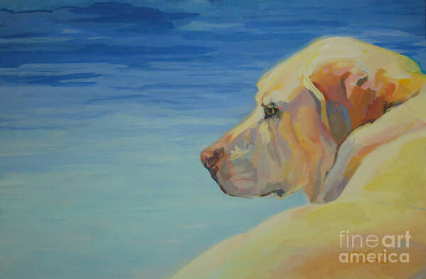 Yellow Lab Art Print featuring the painting At Peace by Kimberly Santini