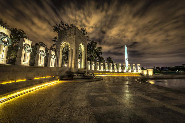 Wwii Art Print featuring the photograph Atlantic Side of the World War II Memorial by David Morefield
