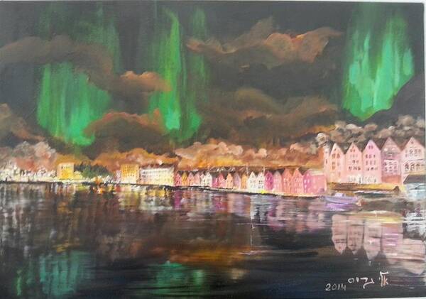 Landscape Art Print featuring the painting Aurora by Eli Gross