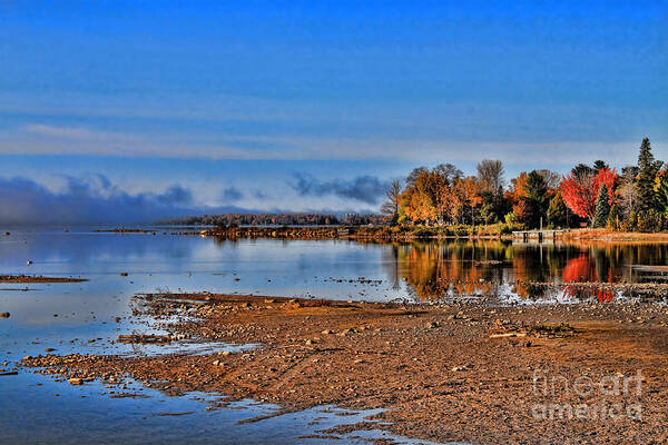 Autumn Art Print featuring the photograph Autumn Beach Solitude by Cathy Beharriell