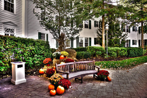 Adirondack's Art Print featuring the photograph Autumn Display at the Sagamore Resort by David Patterson