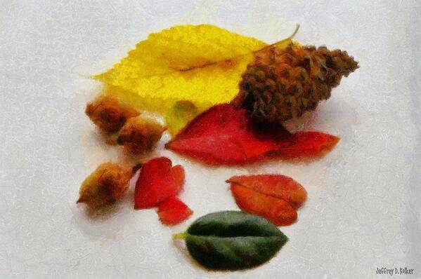 Acorn Art Print featuring the painting Autumn Medley by Jeffrey Kolker