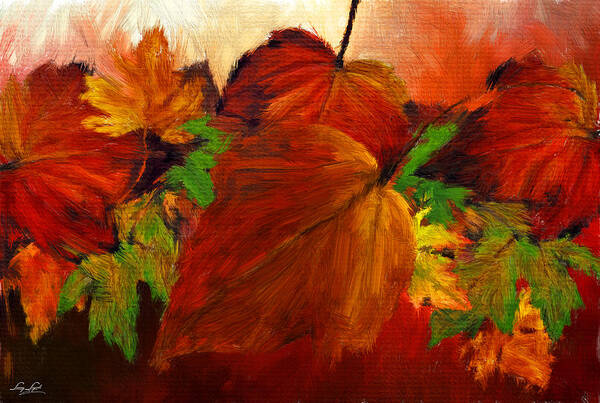 Four Seasons Art Print featuring the digital art Autumn Passion by Lourry Legarde
