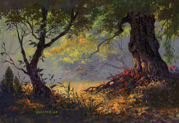 Landscape Art Print featuring the painting Autumn Shade by Michael Humphries