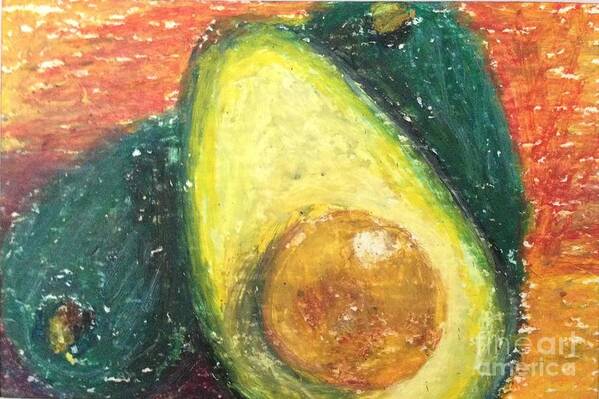 Avocado Art Print featuring the painting Avocados by Laurie Morgan