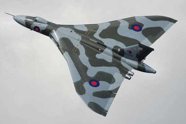 Raf Avro Vulcan B2 Xh558 Cosford Air Show England Uk Nuclear Bomber Aircraft Airplane Aeroplane Jet Art Print featuring the photograph Avro Vulcan B2 by Tim Beach