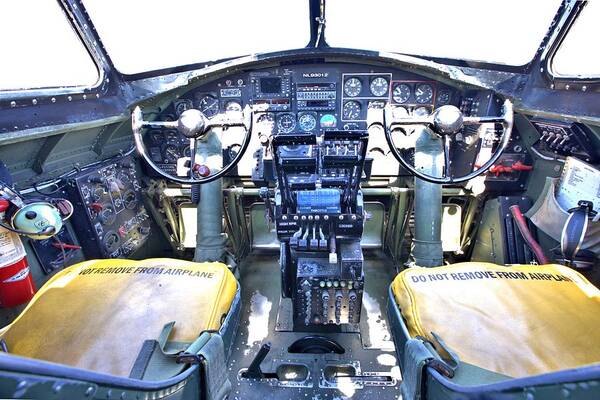 9282 Art Print featuring the photograph B-17 Front Office by Gordon Elwell