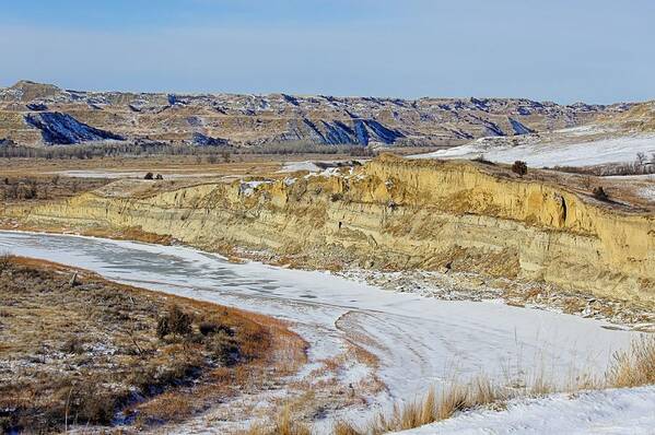 Badlands Art Print featuring the photograph Badlands Frozen by Jenny Hudson