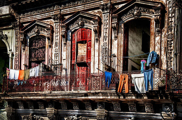  Cuba Art Print featuring the photograph Balcony in Old Havana by Patrick Boening