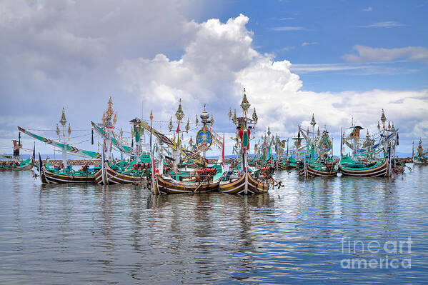 Travel Art Print featuring the photograph Balinese Fishing Boats by Louise Heusinkveld