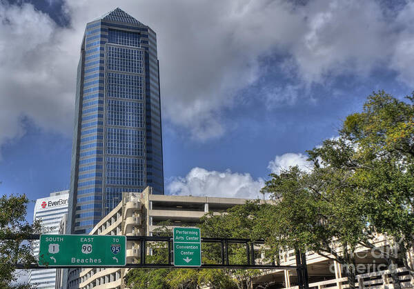 Florida Art Print featuring the photograph Bank of America Tower Jacksonville by Ules Barnwell