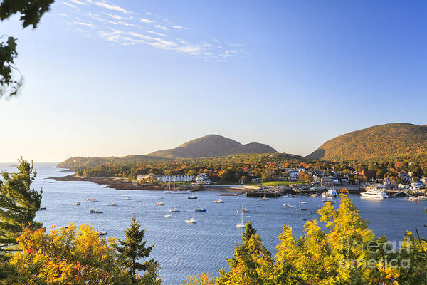 Bar Art Print featuring the photograph Bar Harbor Maine Autumn morning by Ken Brown