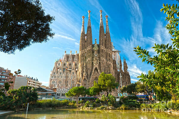 Architecture Art Print featuring the photograph Barcelona - La Sagrada Familia by Luciano Mortula