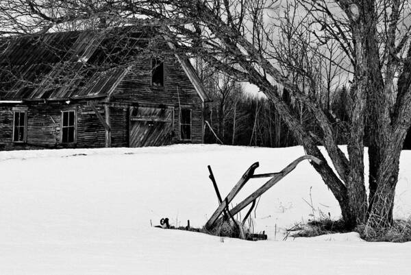 Jefferson Art Print featuring the photograph Barn And Plow Jefferson NH by Jeff Sinon