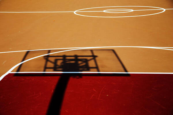 Basketball Art Print featuring the photograph Basketball Shadows by Karol Livote