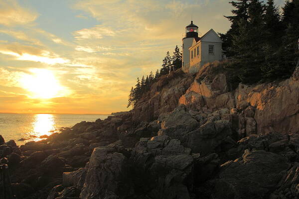 Usa Art Print featuring the photograph Bass Harbor Head Lighthouse Maine USA by Gary Corbett