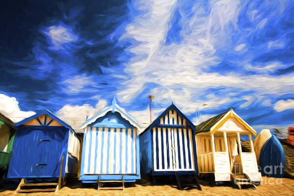 Beach Huts Art Print featuring the photograph Beach huts at Southend by Sheila Smart Fine Art Photography