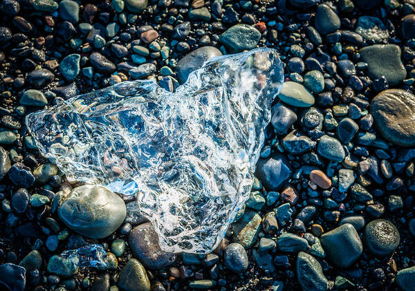 Beach Art Print featuring the photograph Beach Jewelry - Iceland Ice Photograph by Duane Miller