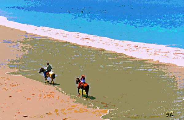 Horse Art Print featuring the painting Beach Riders by CHAZ Daugherty