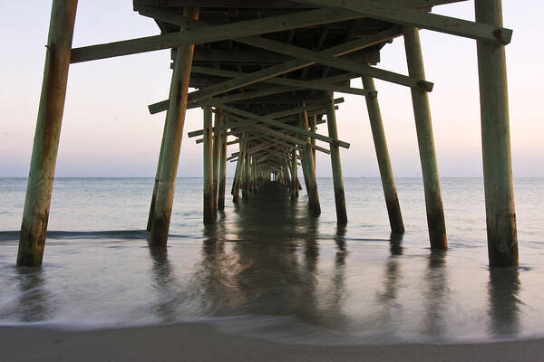 Coastal Art Print featuring the photograph Beneath the Pier a Coastal Scenic by Bob Decker