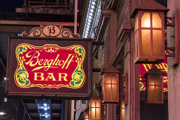 Chicago Art Print featuring the photograph Berghoff Bar Sign by John McGraw