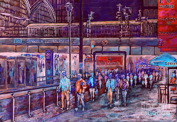 Painting Art Print featuring the painting Berlin Frederic Street Station II by Almo M