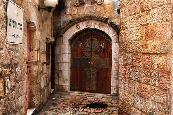 Arab Art Print featuring the photograph Door in Jerusalem by Doc Braham