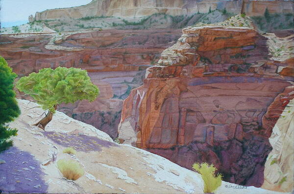 Desert Scene Art Print featuring the painting Beyond Time at Painted Rock by Daniel Dayley