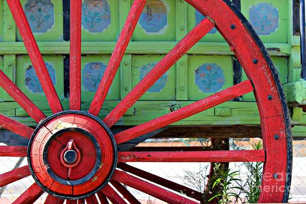 Wheel Art Print featuring the photograph Big Red by Clare Bevan