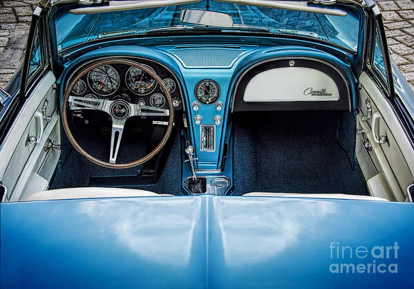 Sting Ray Art Print featuring the photograph Blue 66 Sting Ray Interior by Ken Johnson