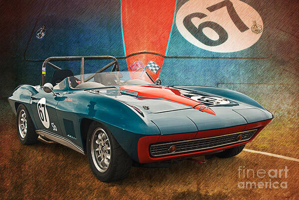 Corvette Art Print featuring the photograph Blue Corvette Stingray by Stuart Row