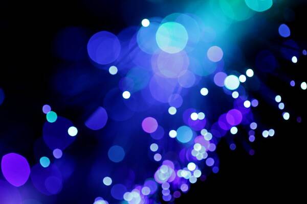 Particle Art Print featuring the photograph Blue Diagonal Light Burst by Merrymoonmary