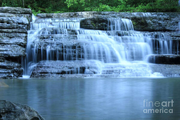 Water Fall Art Print featuring the photograph Blue Falls by Melissa Petrey