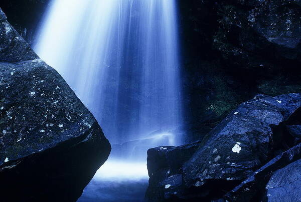 Waterfalls Art Print featuring the photograph Blue Falls by Rodney Lee Williams