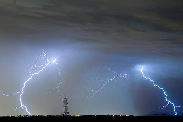 Lightning Art Print featuring the photograph Blue Noise by James BO Insogna