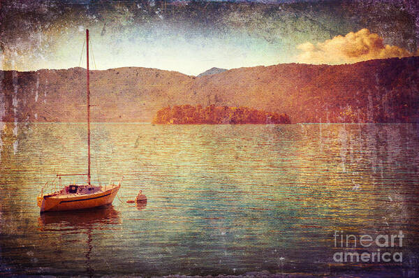 Italy Art Print featuring the photograph Boat on Lake Maggiore by Silvia Ganora