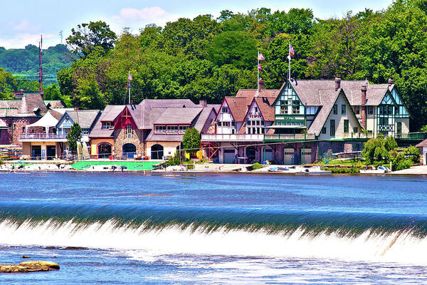 Boathouse Art Print featuring the photograph Boathouse Row - HDR by Lou Ford