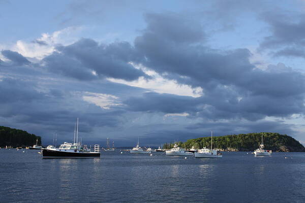 Boats Art Print featuring the photograph Boats moored near Bar Harbor Maine by Toni and Rene Maggio