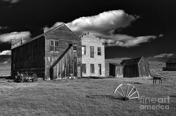 Bodie Art Print featuring the photograph Bodie Ghost Town In Black And White by Mimi Ditchie