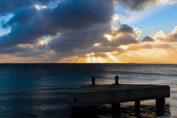 Ocean Art Print featuring the photograph Bonaire sunset by Haren Images- Kriss Haren
