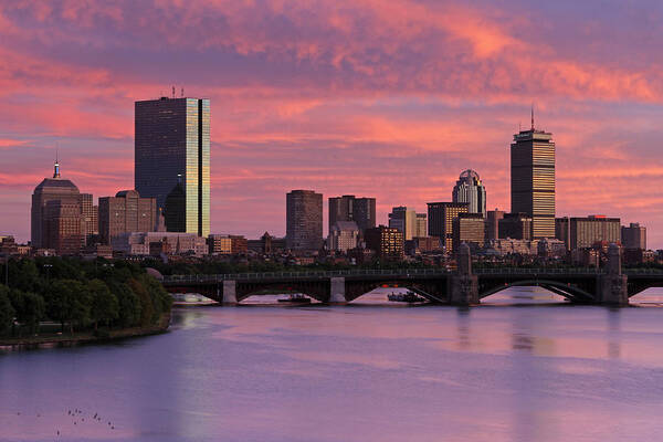 Boston Art Print featuring the photograph Boston Sunset by Juergen Roth