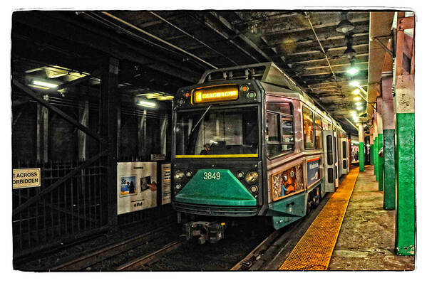 Train Art Print featuring the photograph Boston's MBTA Green Line by Mike Martin