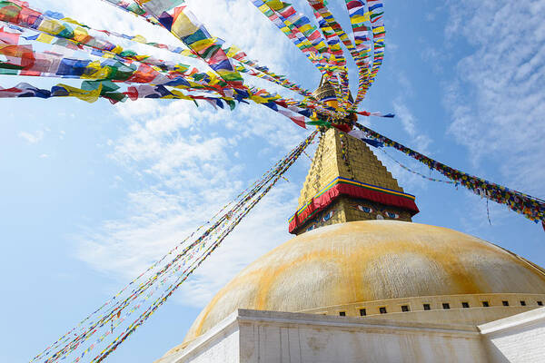 Kathmandu Art Print featuring the photograph Boudhanath stupa in Kathmandu by Dutourdumonde Photography