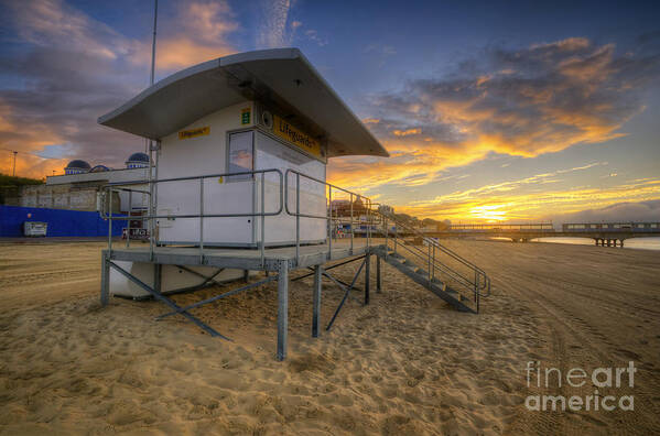 Hdr Art Print featuring the photograph Bournemouth Beach Sunrise by Yhun Suarez