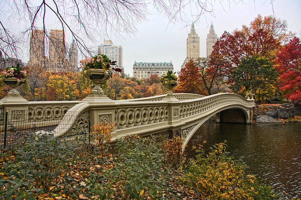 Central Art Print featuring the photograph Bow Bridge In Central Park by June Marie Sobrito