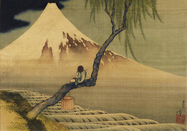 Katsushika Hokusai Art Print featuring the painting Boy Viewing Mount Fuji by Katsushika Hokusai