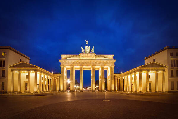 Berlin Art Print featuring the photograph Brandenburg Gate by Melanie Viola